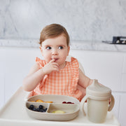 Assiette + couvercle en silicone - latte