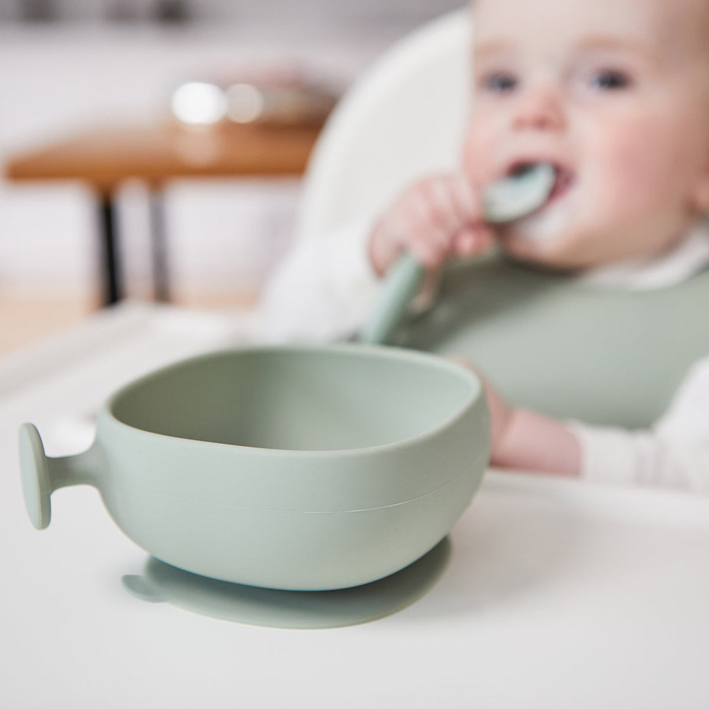 Bol + couvercle en silicone - sauge