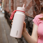 Geïsoleerde Flip Top 1 liter fles - roze paradijs