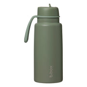 Insulated Flip Top 1 Litre Bottle - olive