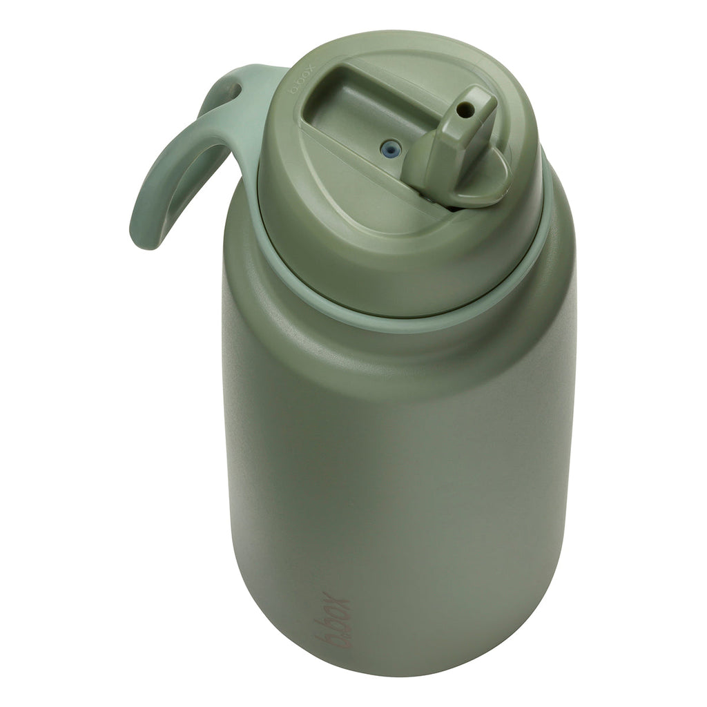 Insulated Flip Top 1 Litre Bottle - olive