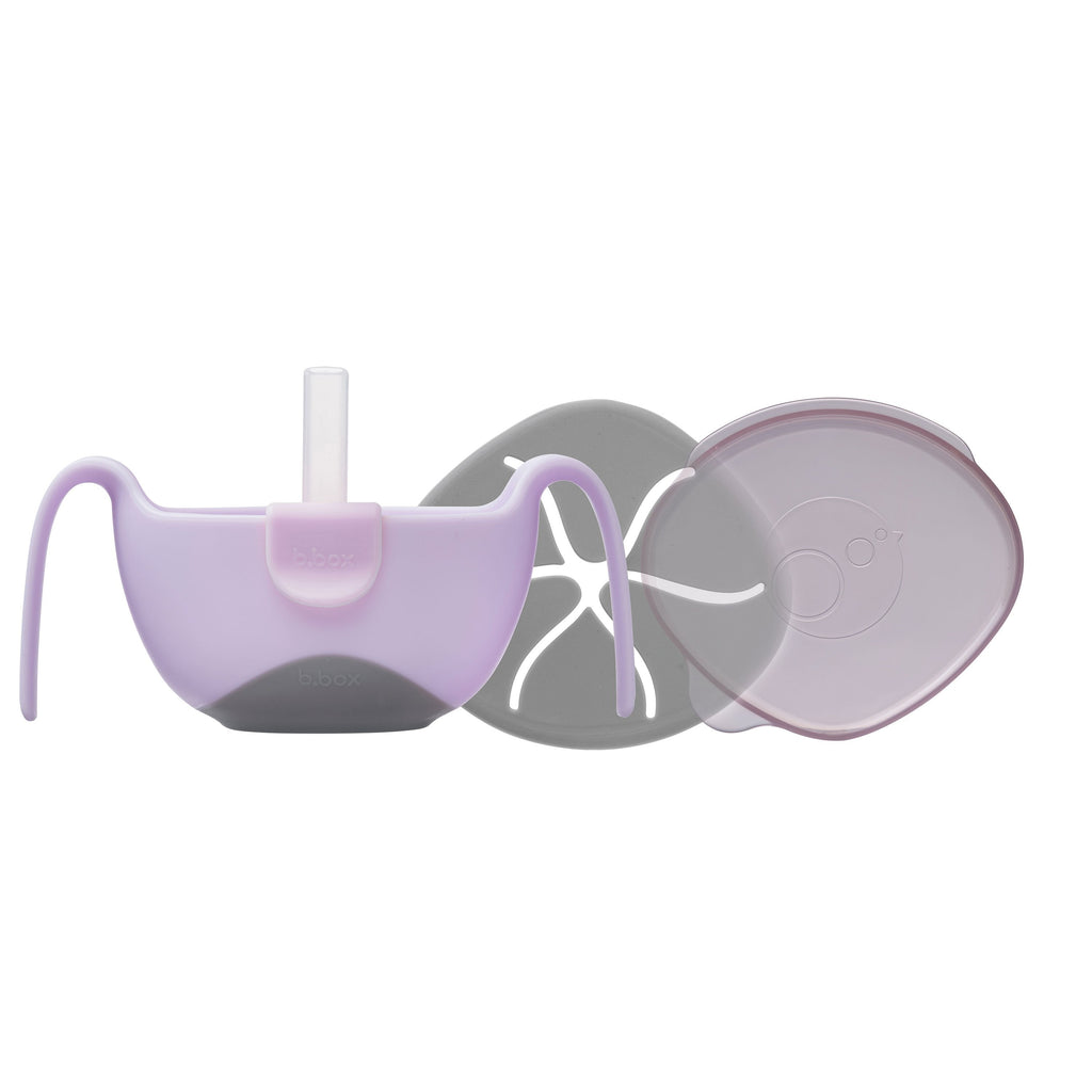 Bowl + straw - boysenberry - b.box for kids