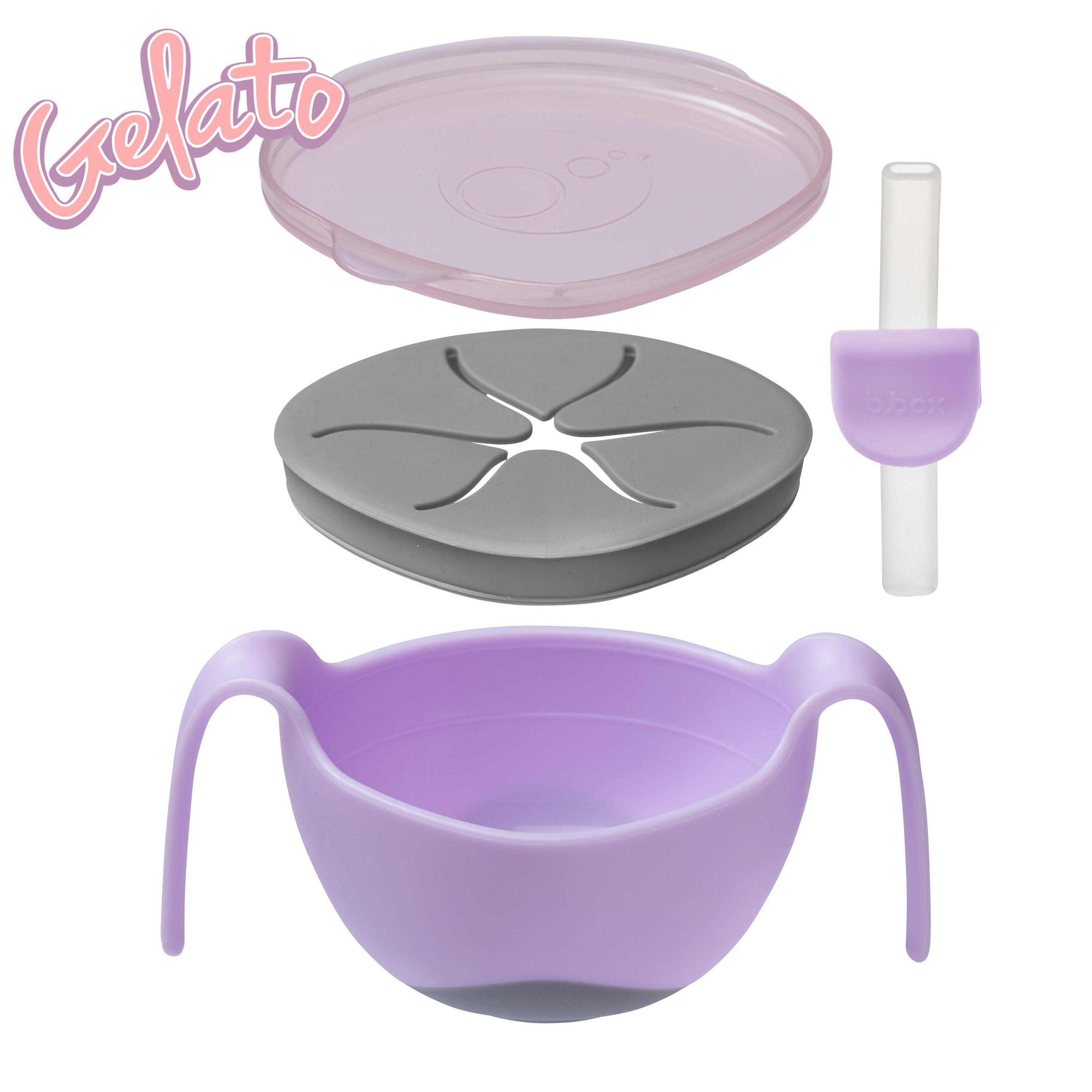 Bowl + straw - boysenberry - b.box for kids