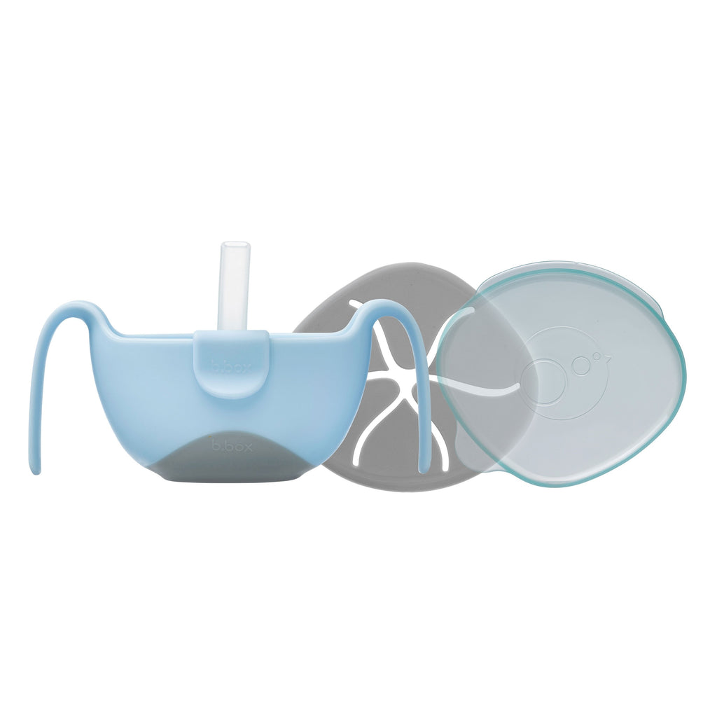 Bowl + straw - bubblegum - b.box for kids