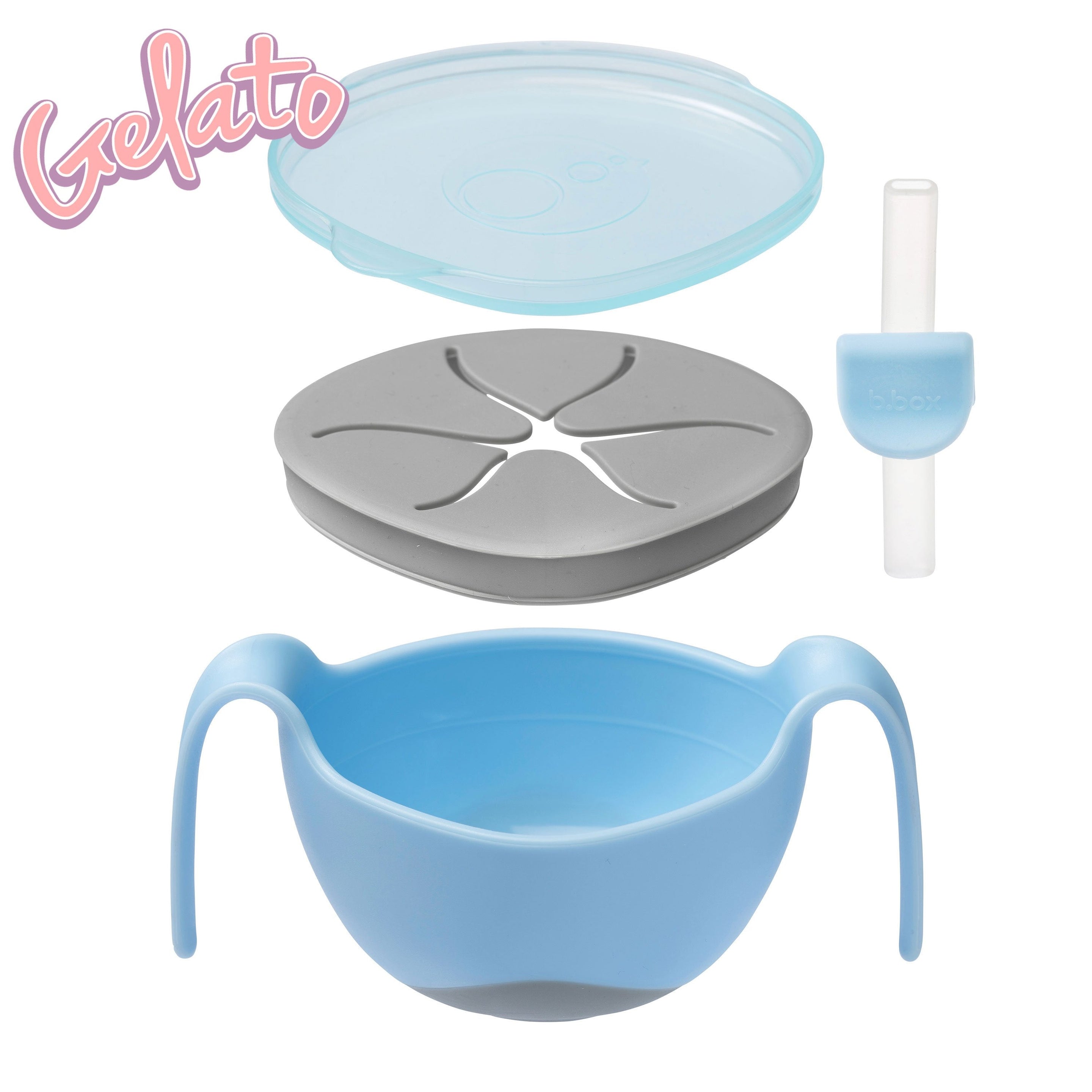 Bowl + straw - bubblegum - b.box for kids