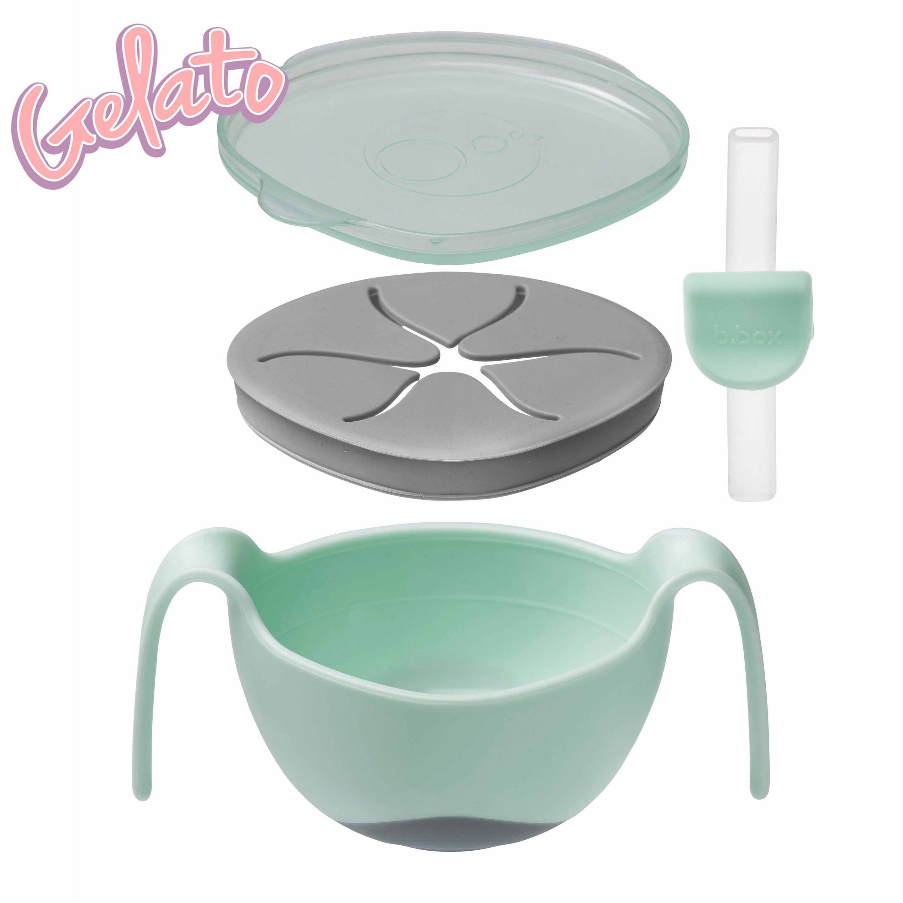 Bowl + straw - pistachio - b.box for kids