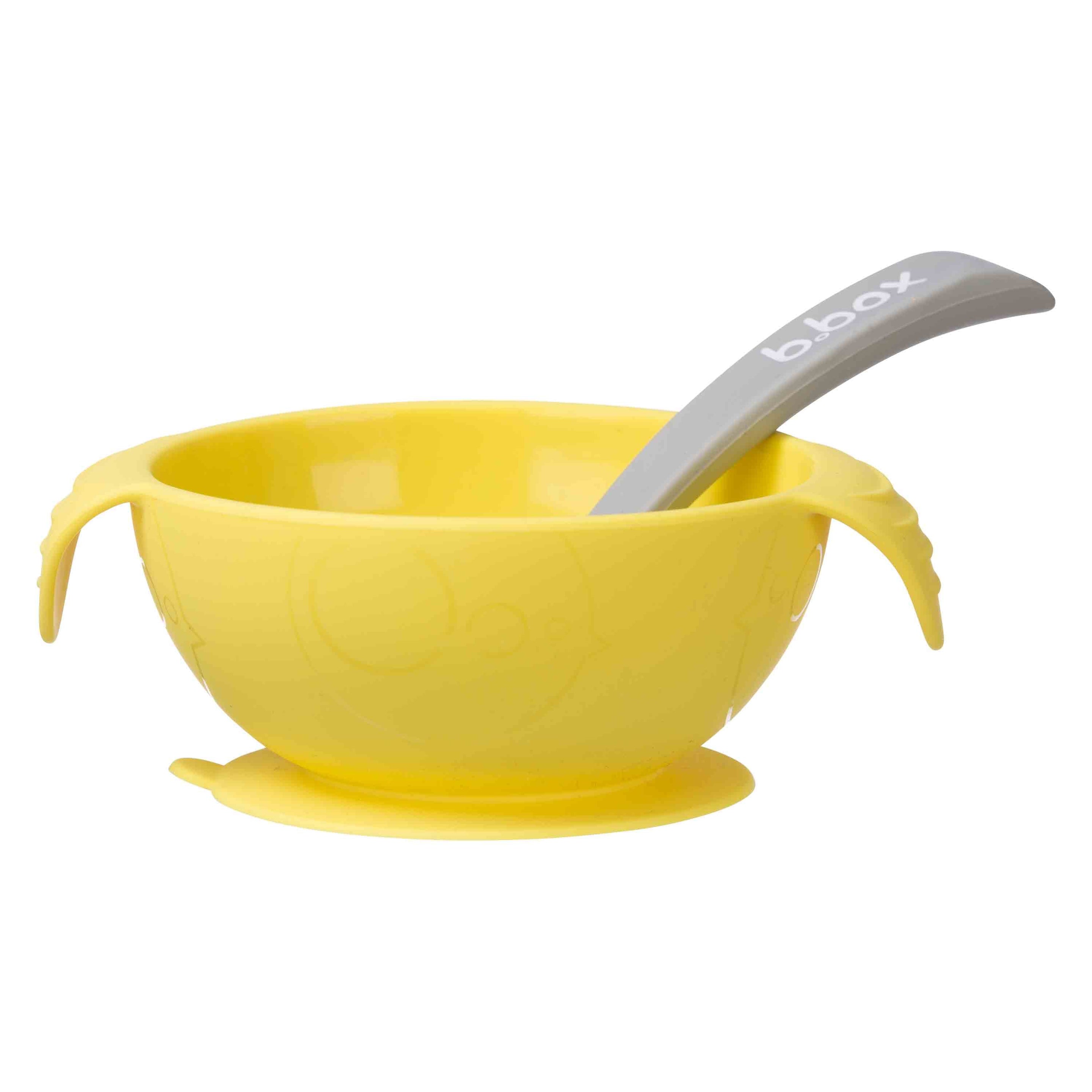 silicone first feeding set - lemon sherbet - b.box for kids