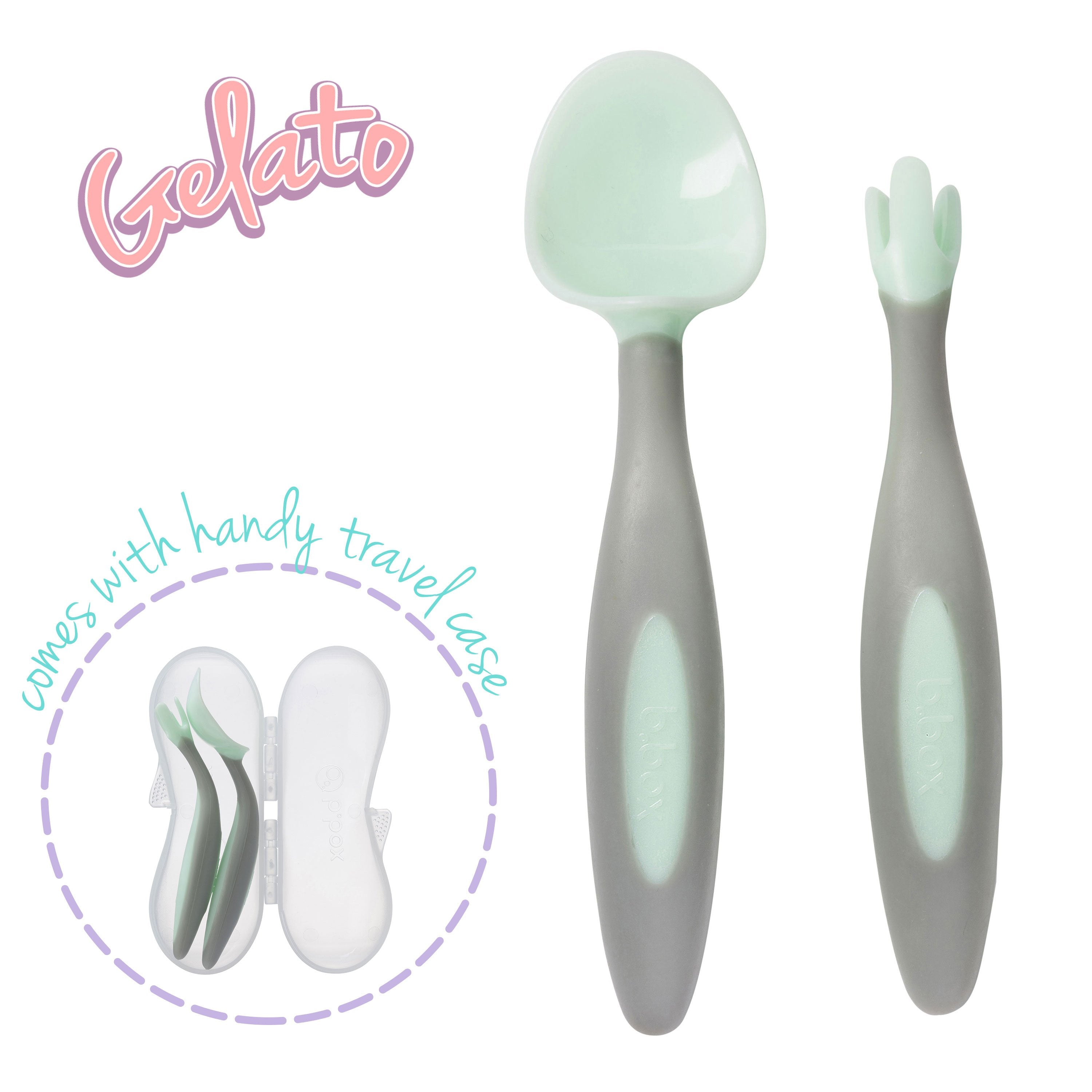 Toddler cutlery set - pistachio