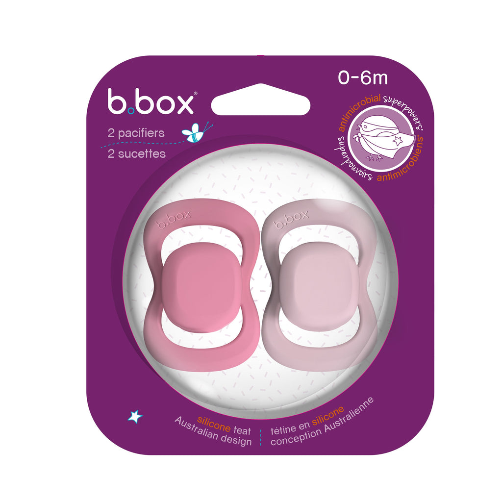 pacifier twin pack - berry + blush