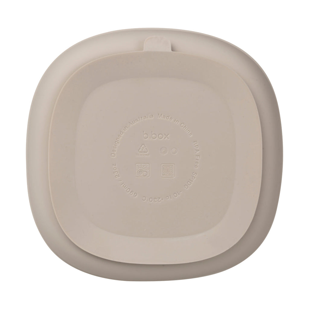 Assiette + couvercle en silicone - latte
