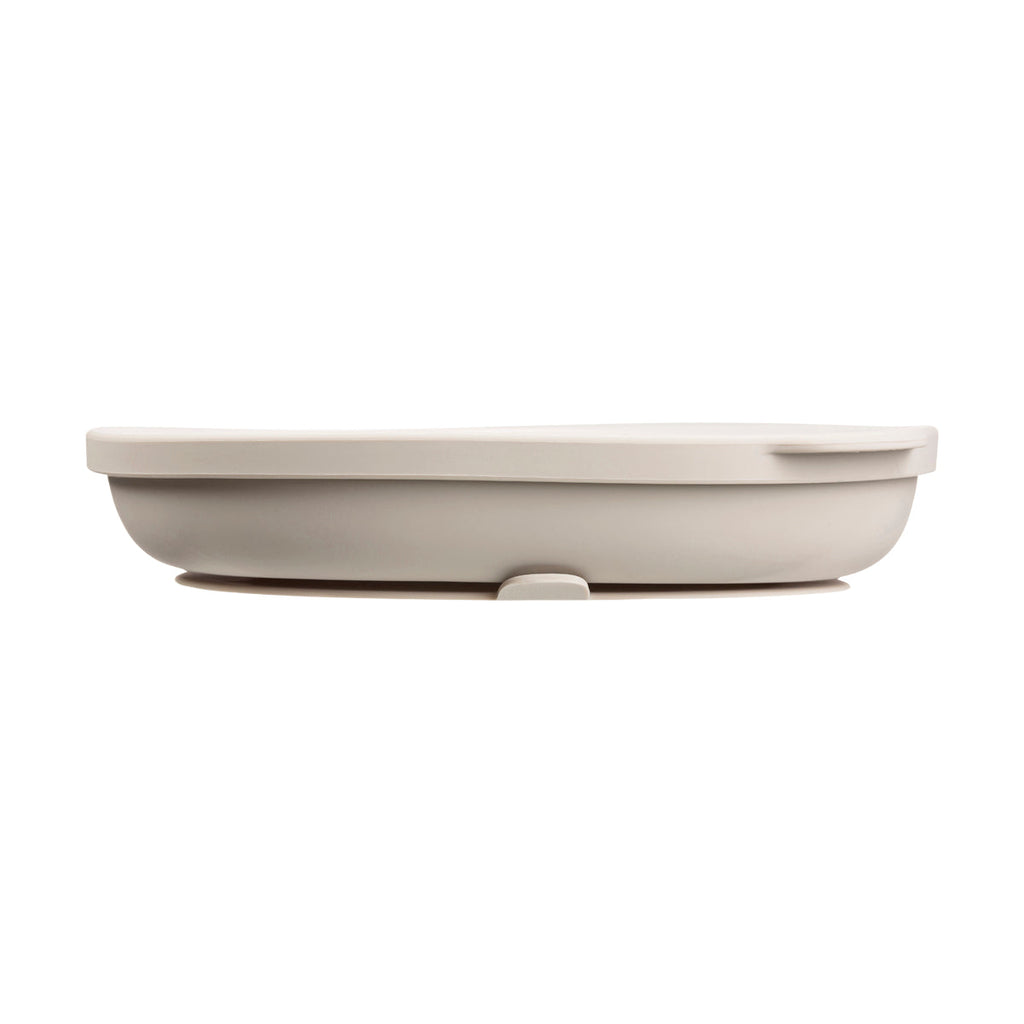 Assiette + couvercle en silicone - latte
