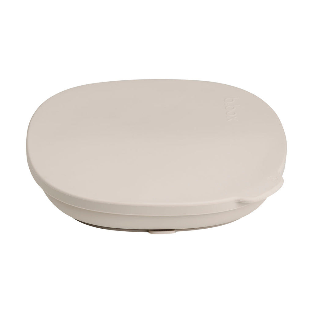 Assiette + couvercle en silicone - latte