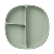 Assiette + couvercle en silicone - sage