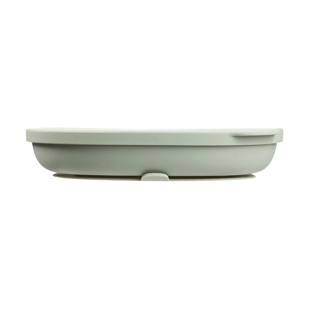Assiette + couvercle en silicone - sage