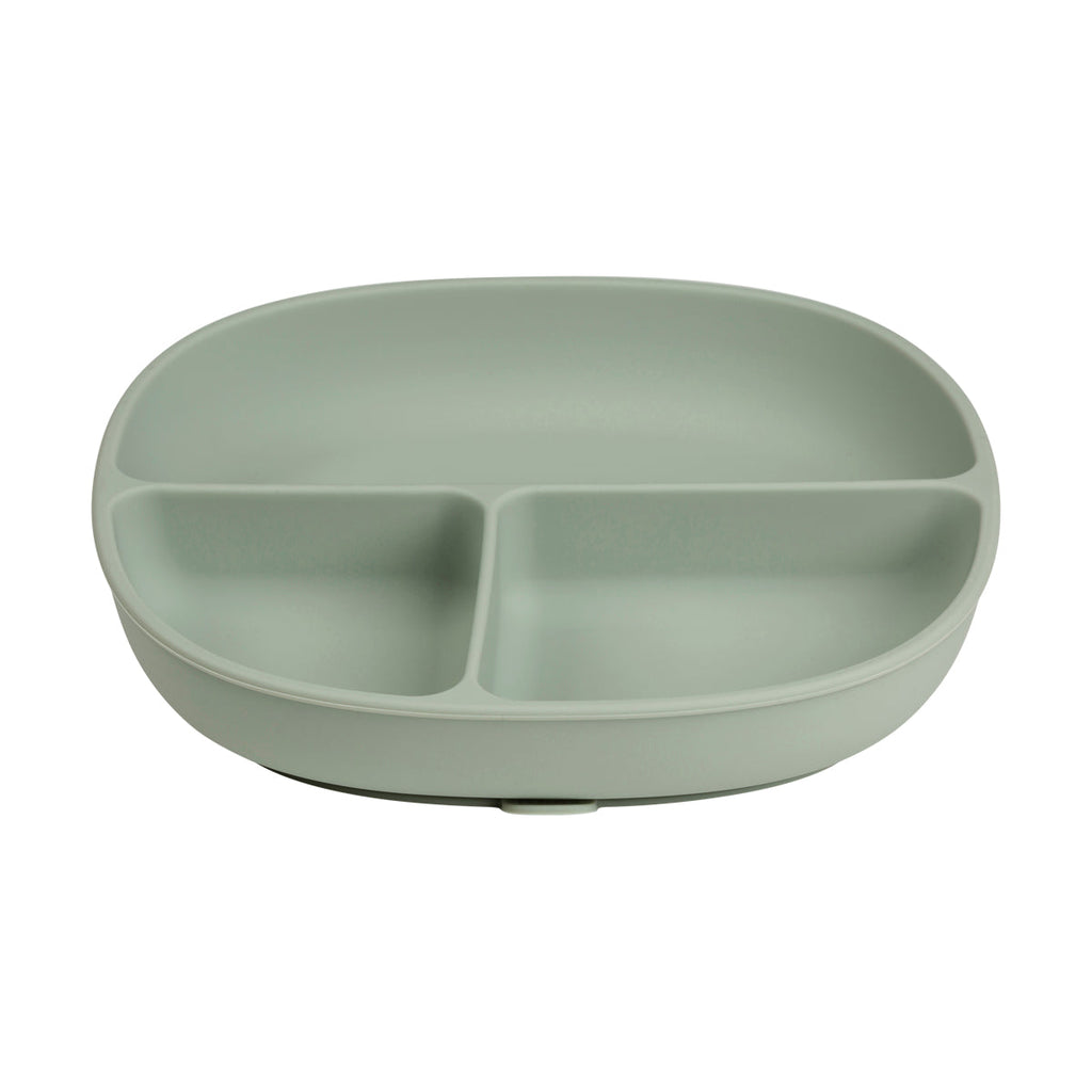 Assiette + couvercle en silicone - sage
