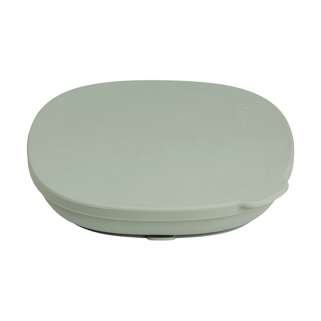 Assiette + couvercle en silicone - sage