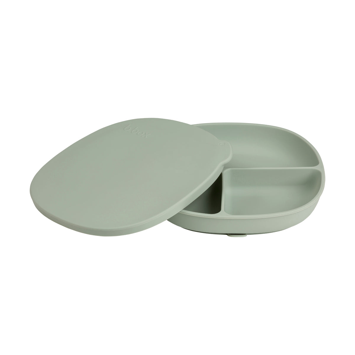 Assiette + couvercle en silicone - sage