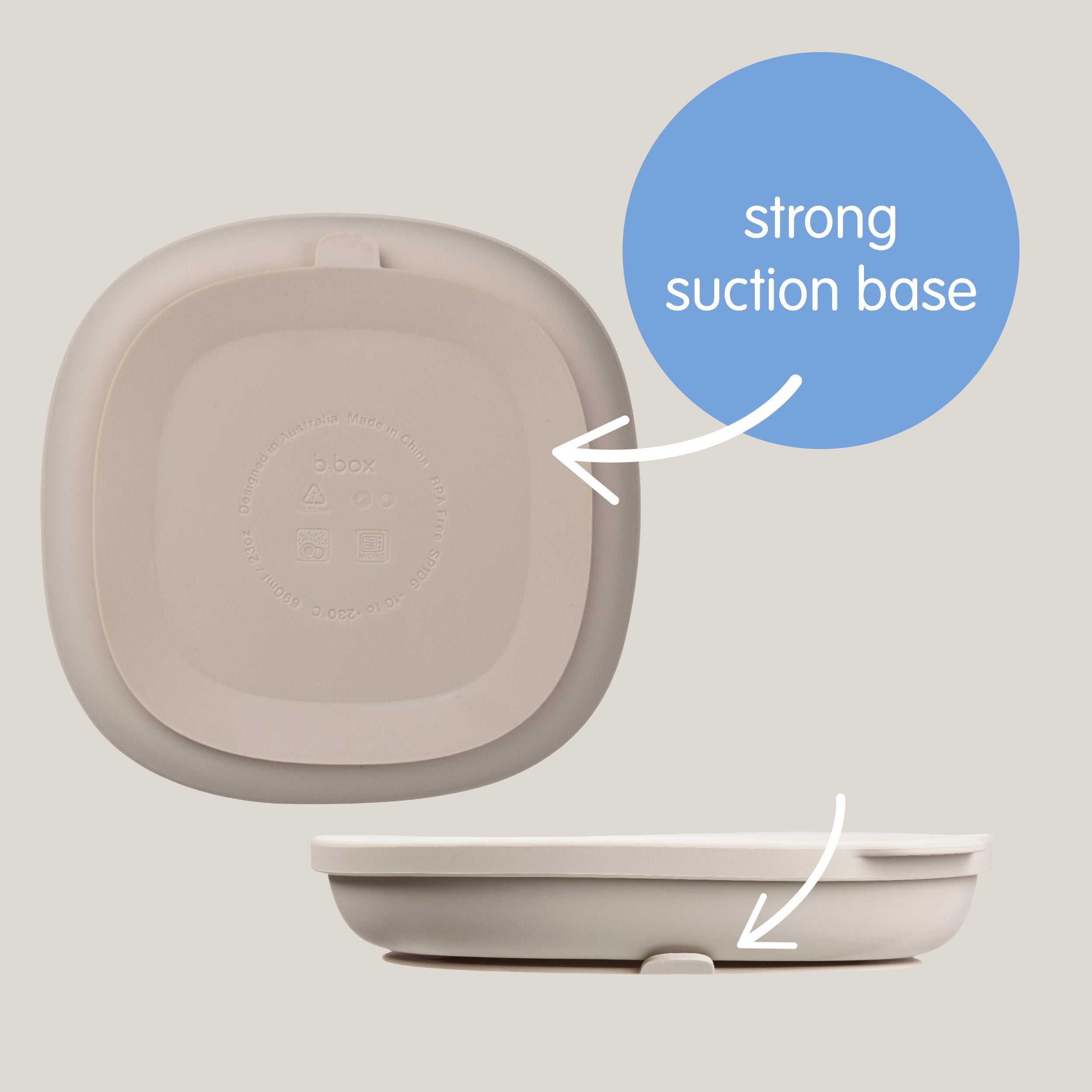 Assiette + couvercle en silicone - océan