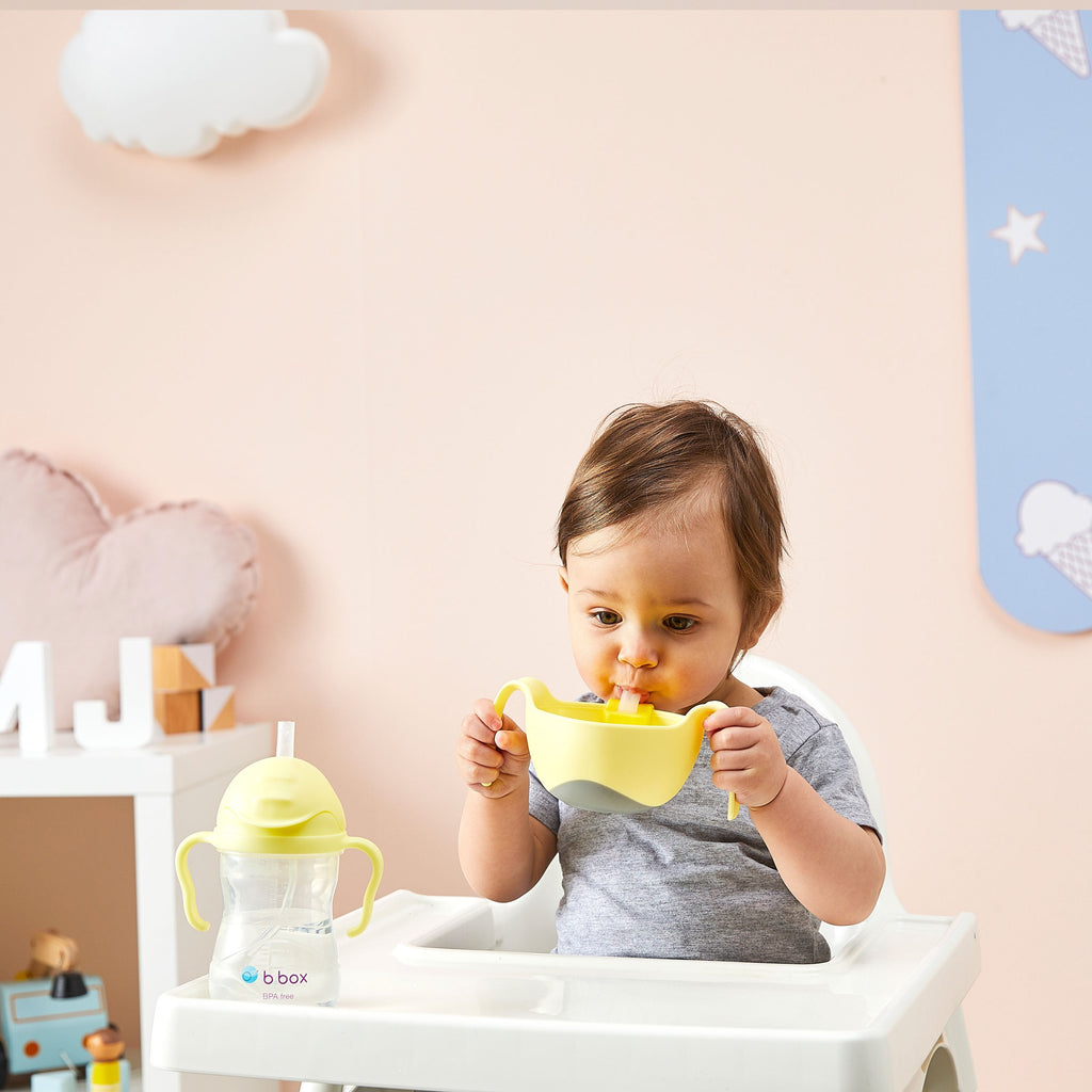 Bowl + straw - banana split - b.box for kids
