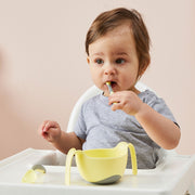 child with Toddler cutlery set - banana split - b.box for kids