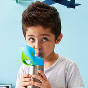 child with 350ml insulated drink bottle - emerald forest - b.box for kids
