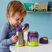 child with 350ml insulated drink bottle - emerald forest - b.box for kids