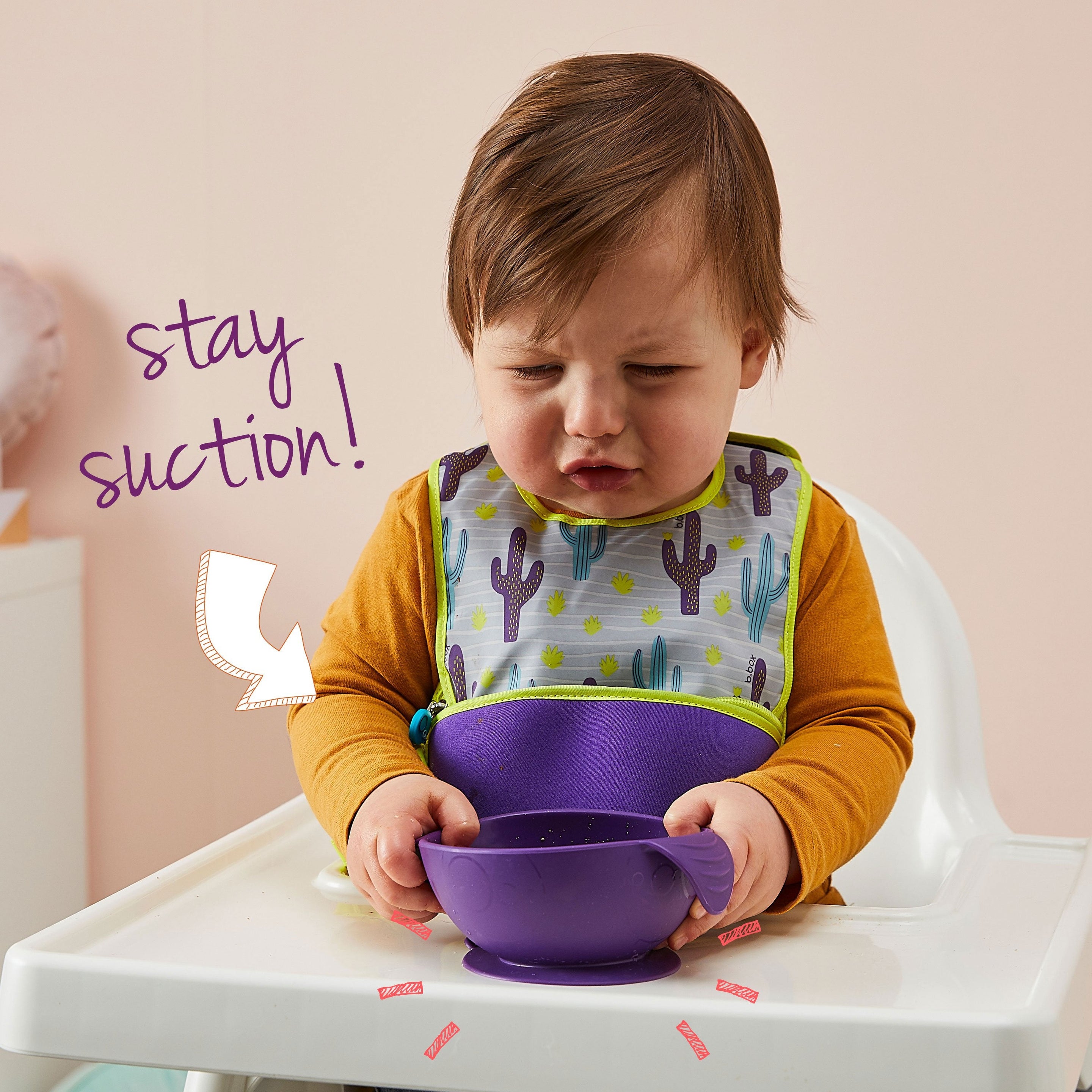 silicone first feeding set - strawberry shake - b.box for kids