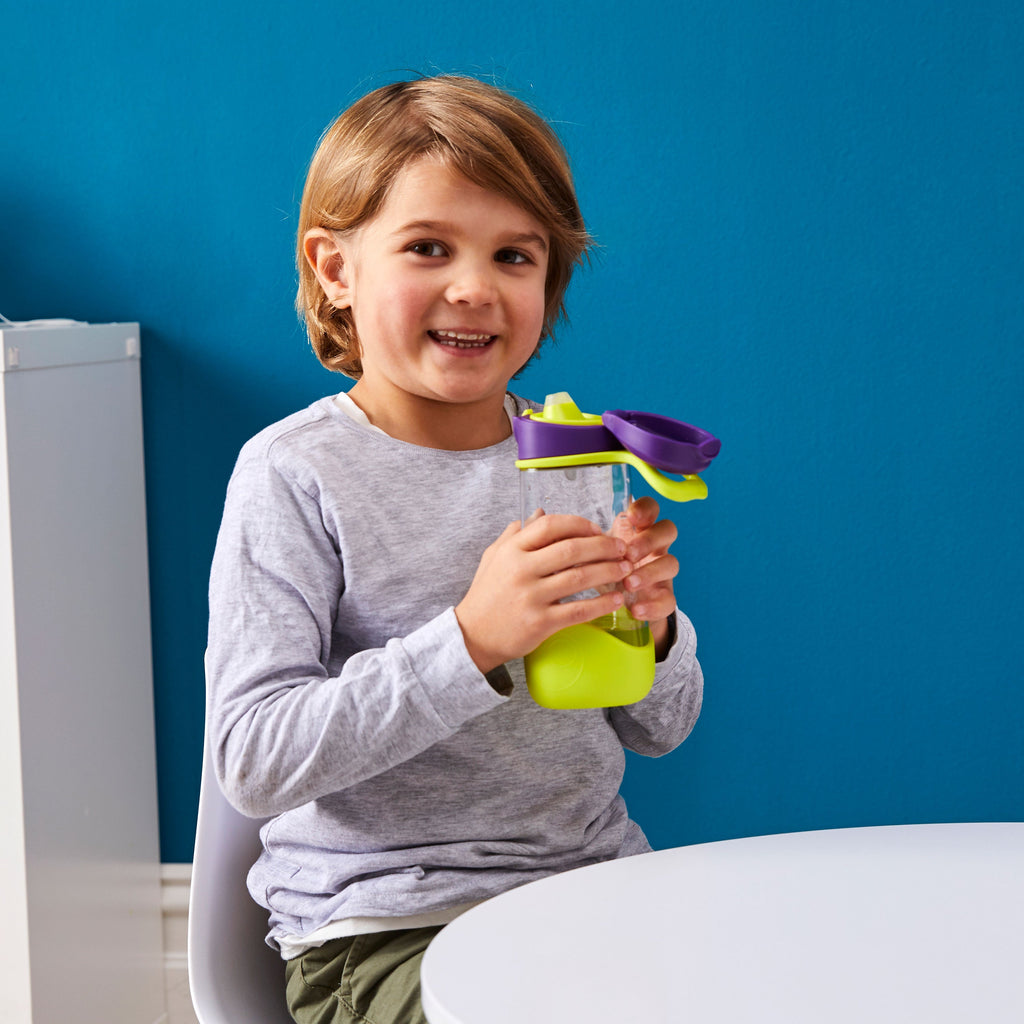 child with sport spout 450ml bottle - lilac pop - b.box for kids